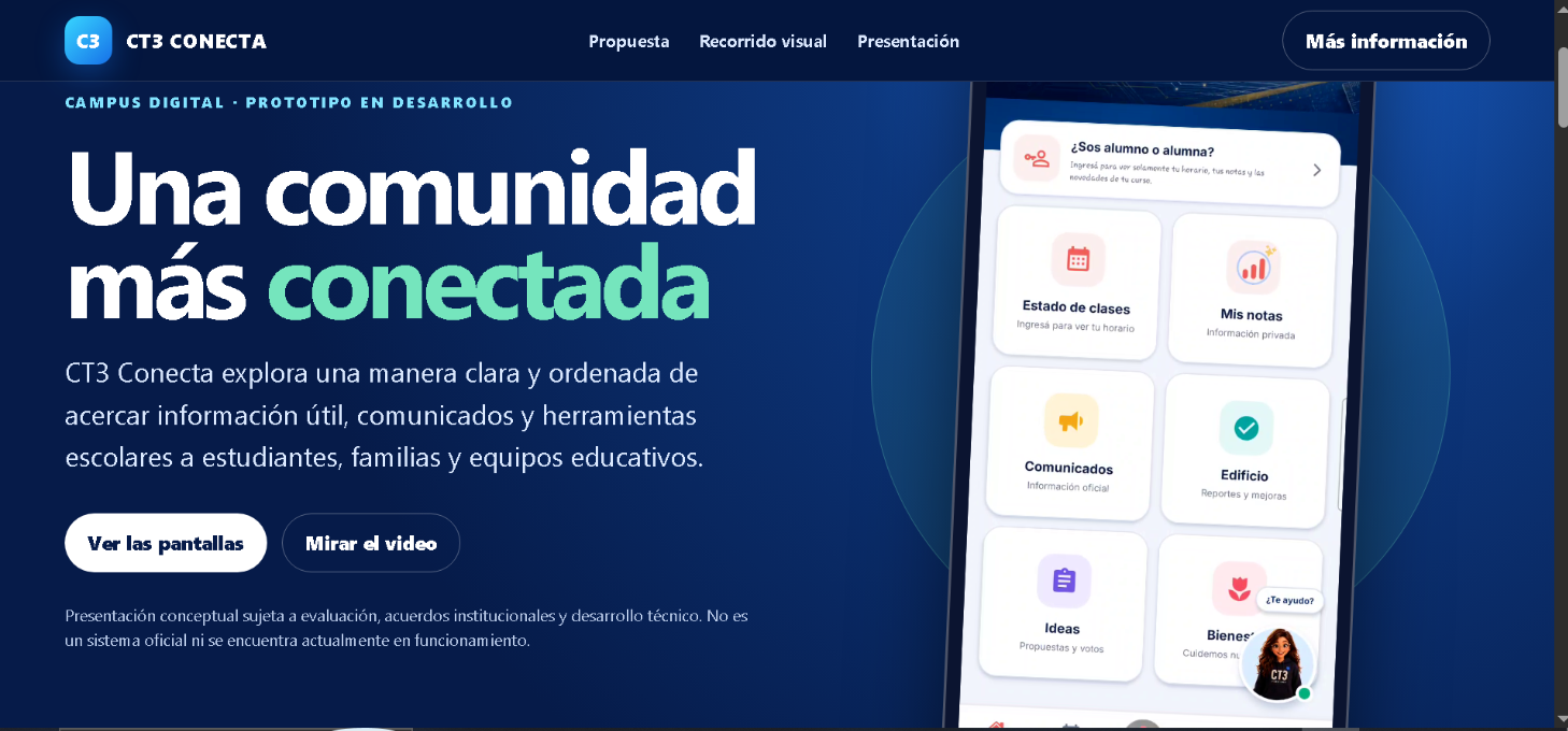 Portada de CT3 Conecta con la vista de la aplicación en un teléfono